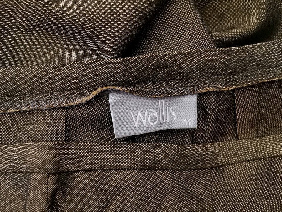 Wallis Stl 12 (40) Färg Khaki Eleganta Byxor Material Viskos