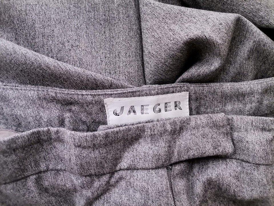 Jaeger Stl 40 Färg Grå Eleganta Byxor Material Jungfrulig ull