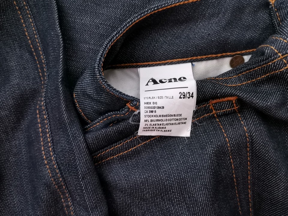 ACNE Stl W29 L34 Färg Marinblå Jeans Material Bomull