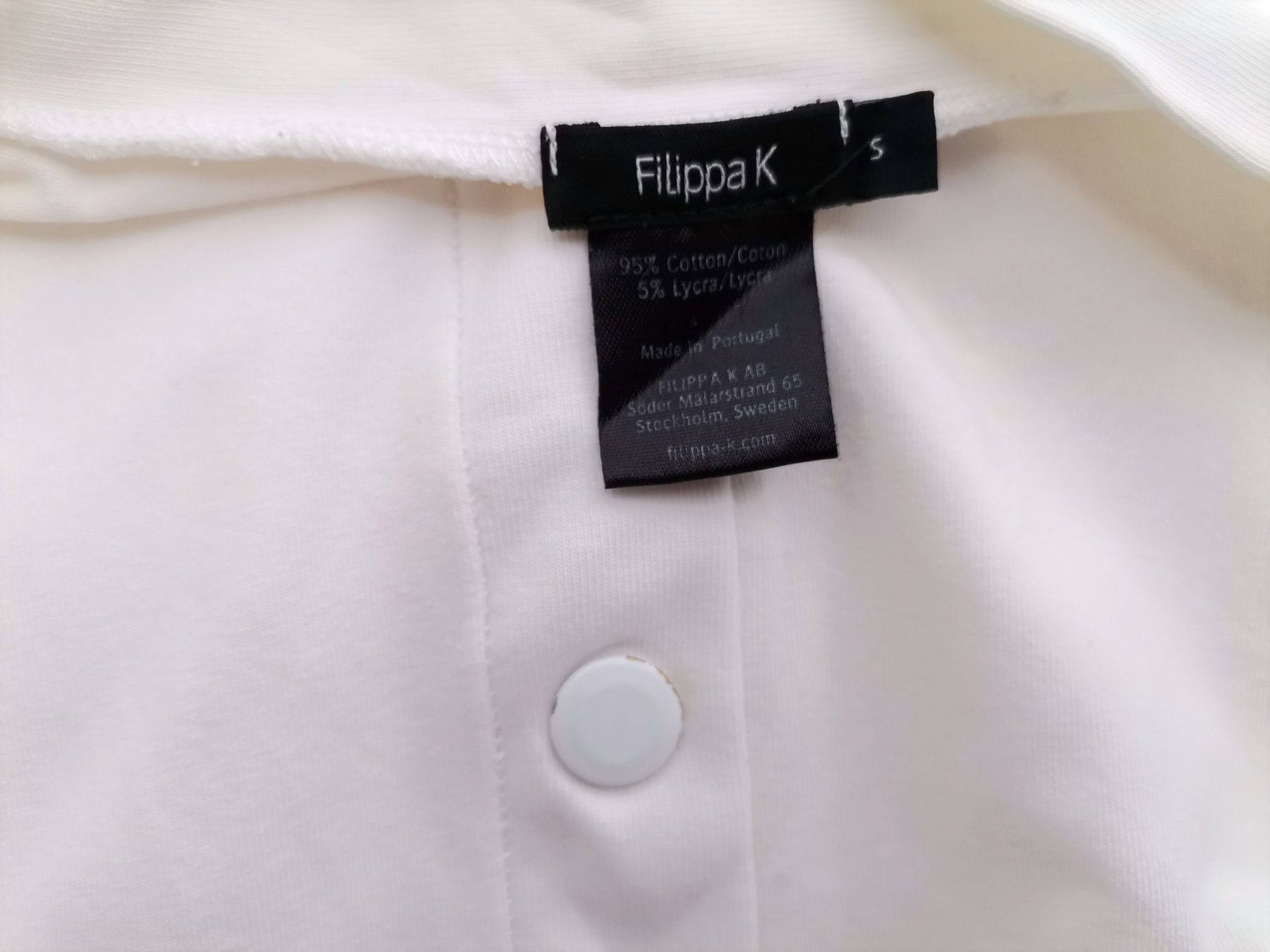 Filippa k Stl S Färg Elfenben V-ringning Knäppt Blus Långärmad Material Bomull