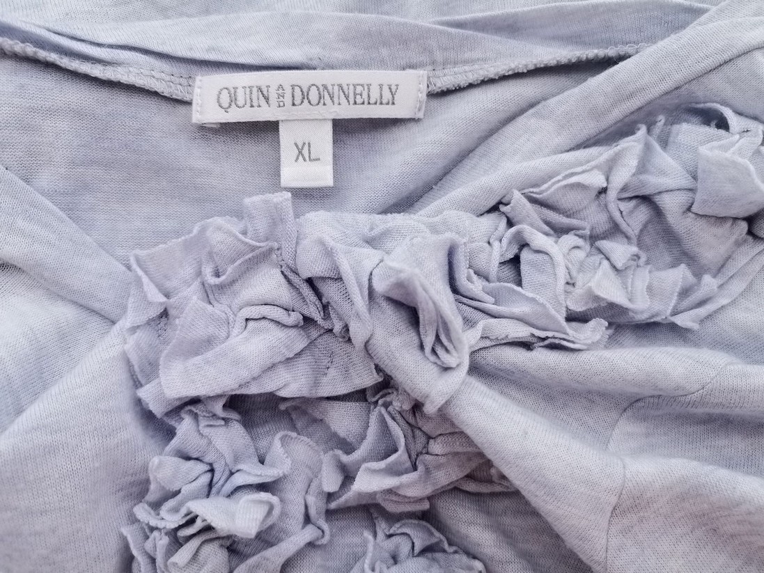 Quin Donnelly Stl XL Färg Blå Rund urringning Blus Långärmad