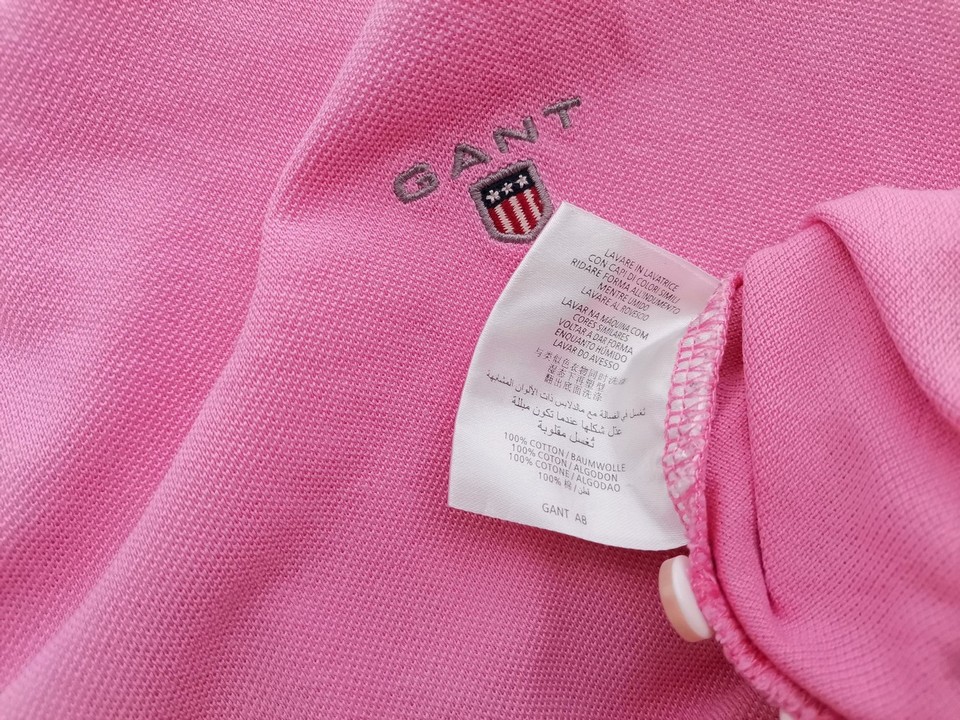 Gant Stl XL Färg Rosa Krage Herr Polo Kortärmad Material Bomull 100%