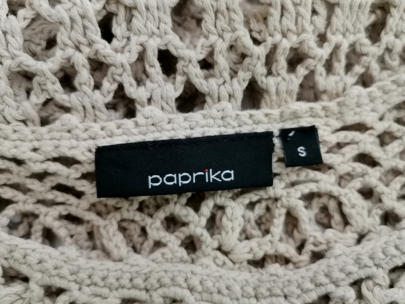 Paprika Stl S Färg Beige Rund urringning Stickad Tunika Blus Kortärmad Material Bomull 100%