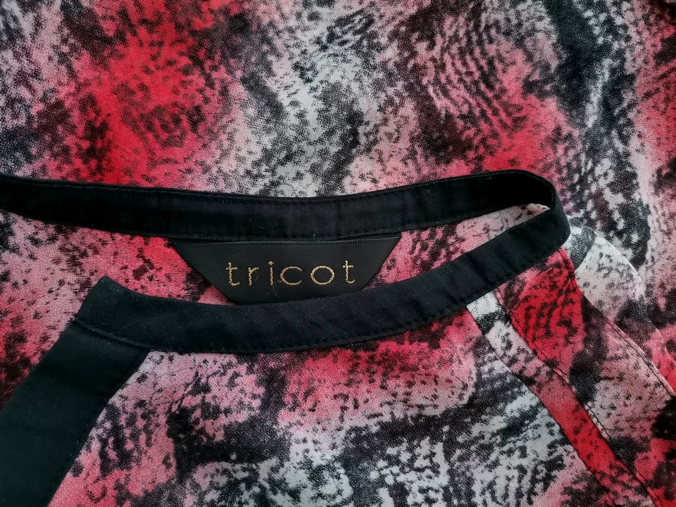 Tricot Stl M Färg Röd Djurtryck Split Crew Neck Blus ärm 3/4