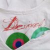 DESIGUAL Stl L Färg Vit Geometrisk Split Crew Neck Tunika blus Ärmlös Material Bomull