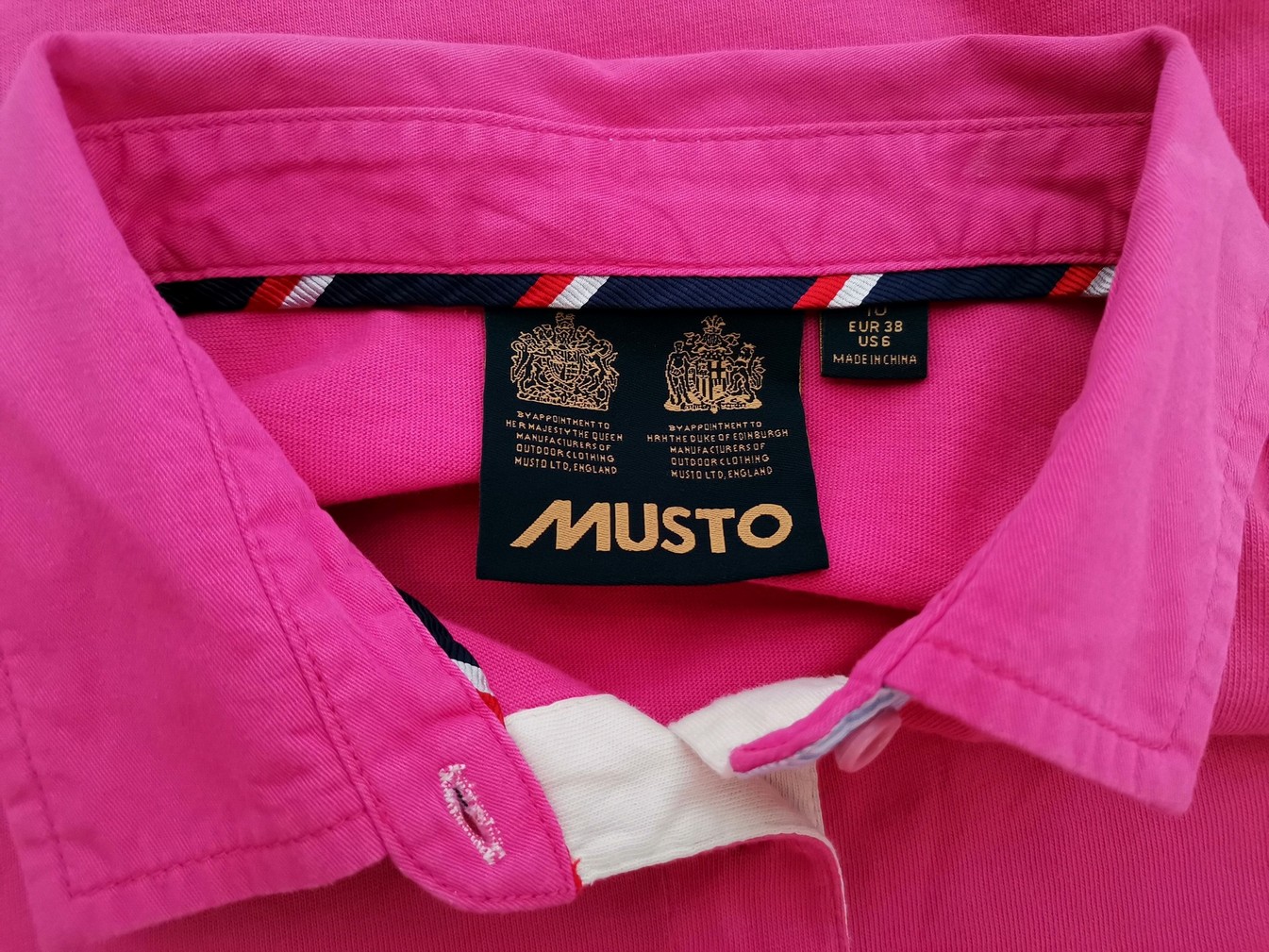 Musto Stl 10 (38) Färg Rosa Krage Pikétröja Långärmad Material Bomull 100%