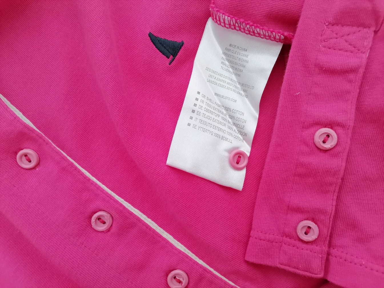 Musto Stl 10 (38) Färg Rosa Krage Pikétröja Långärmad Material Bomull 100%