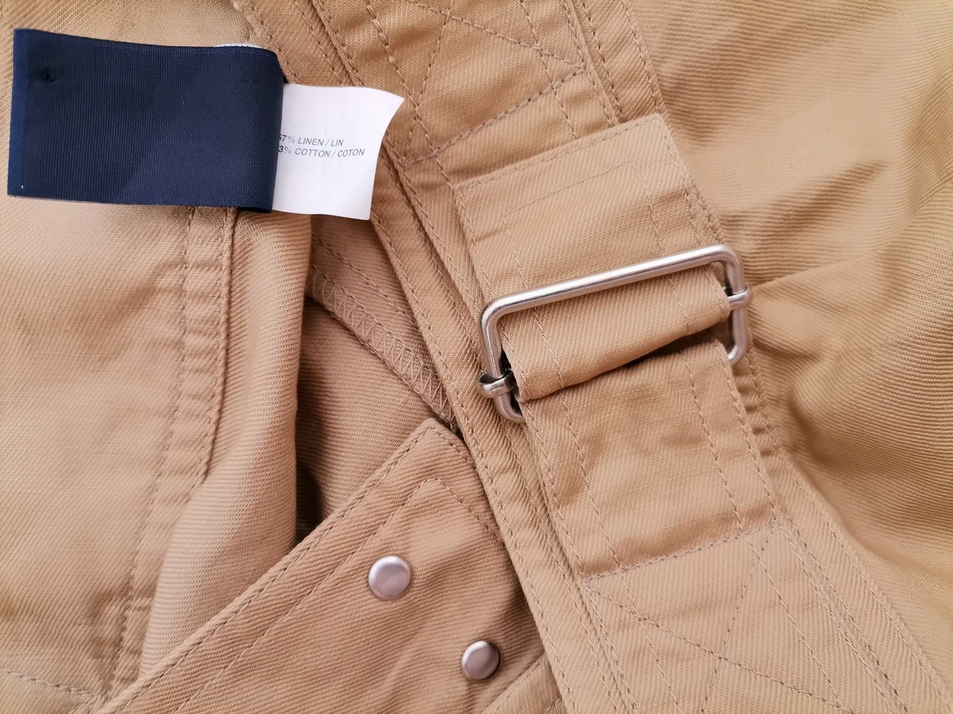 Gap Stl 8 (36) Färg Beige Rak och pennkjol Kjol Knälängd Material Lin