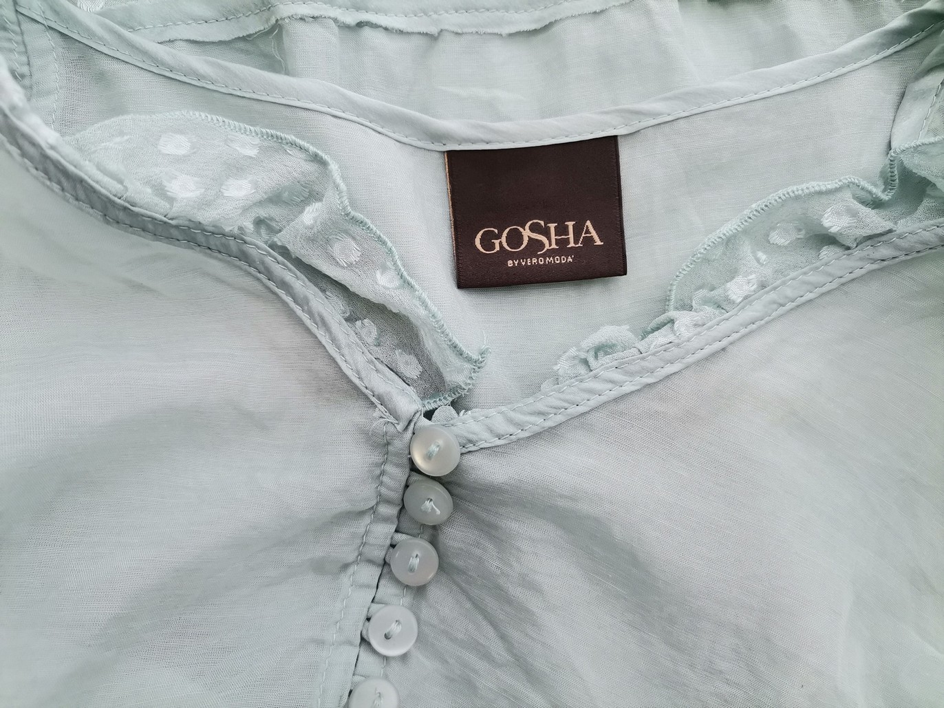 Gosha Stl S Färg Mintgrön V-ringning Blus Kortärmad