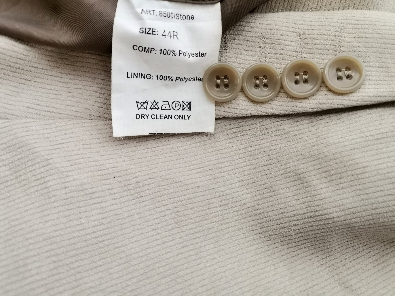 Roberto Gallini Stl 44 (M) Färg Beige Herr Kavaj Långärmad