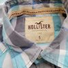 Hollister Stl S Färg Blå Rutigt Krage Herr skjorta, casual Långärmad Material Bomull 100%