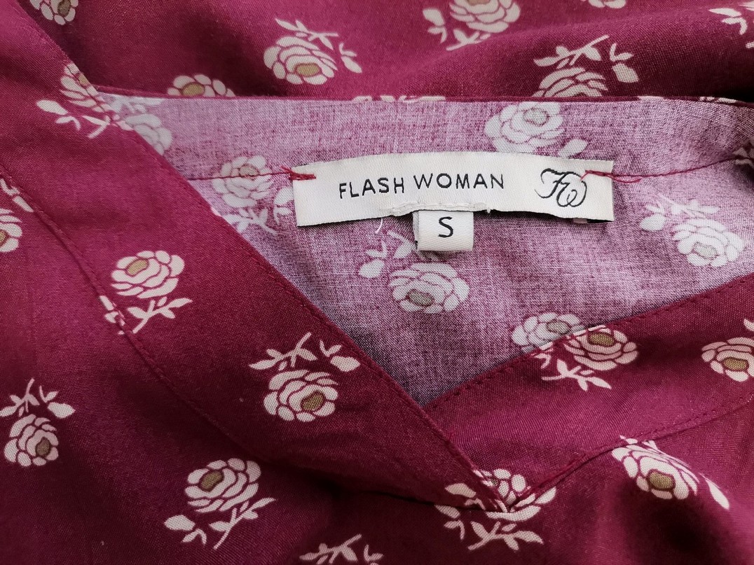 Flash Woman Stl S Färg Purpur V-ringning Blus Långärmad Material Viskos 100%