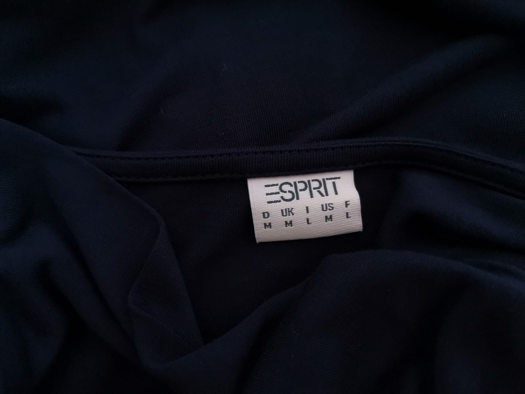 Esprit Stl M Färg Marinblå V-ringning Skal Klänning Kortärmad Knälängd Material Viskos 100%