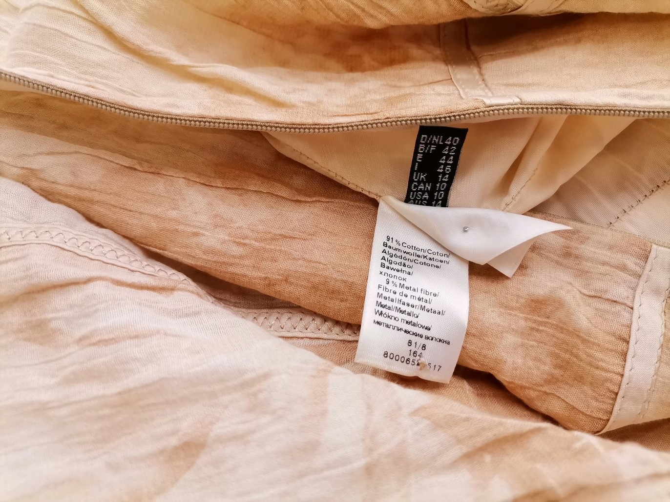 Apanage Stl 40 Färg Beige Kvadratisk urringning Raka Klänningen Ärmlös Midi Material Bomull