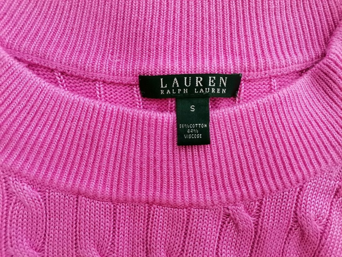 Lauren ralph lauren Stl S Färg Rosa Båtringning Tröja Långärmad Material Bomull Kabelstickat