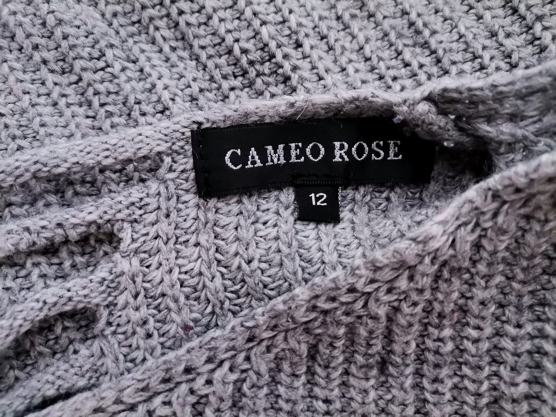 Cameo rose Stl 12 (40) Färg Grå V-ringning Tröja Långärmad Material Akryl 100% Våffelstickat