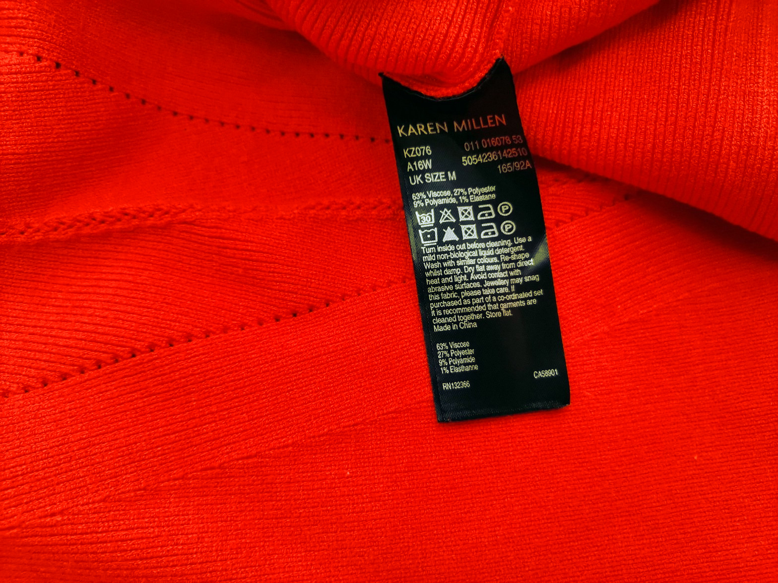 Karen MILLEN Stl M Färg Orange Mock turtle Tröja Långärmad Material Viskos