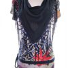 DESIGUAL Stl M Färg Marinblå Draperad Tunika blus Kortärmad Material Viskos 100%