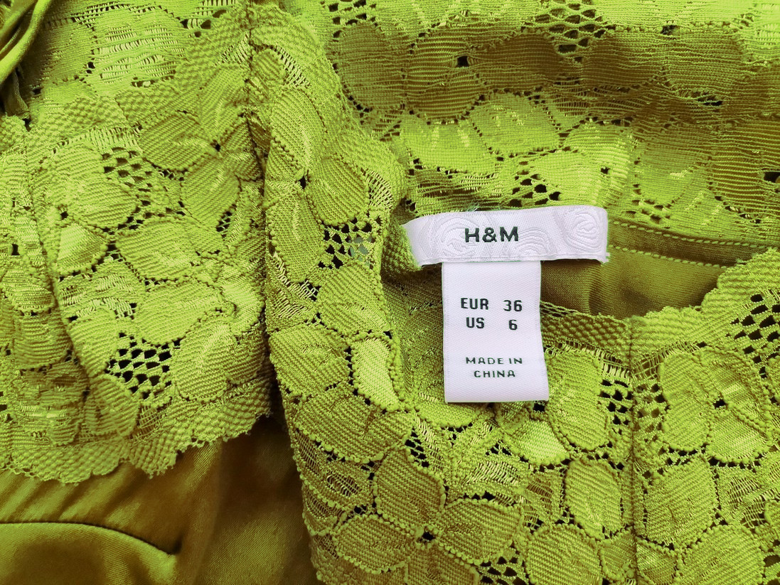 H&m Stl 36 Färg Grön Hjärtformad Blus Ärmlös Material Siden