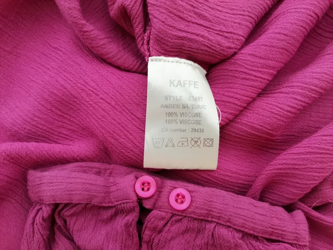 Kaffe Stl 42 Färg Rosa Rund urringning Tunika blus Kortärmad Material Viskos 100%