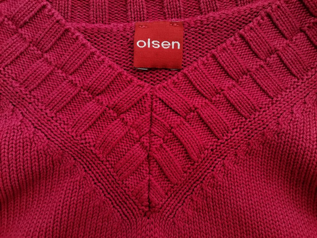 Olsen Stl 44 Färg Fuchsia V-ringning Tröja Långärmad Material Akryl Finstickat