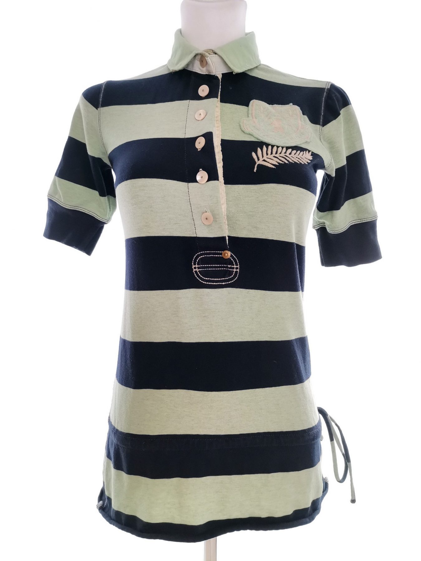 Polo Ralph Lauren Stl S Färg Grön Ränder Krage Pikétröja Kortärmad Material Bomull 100%