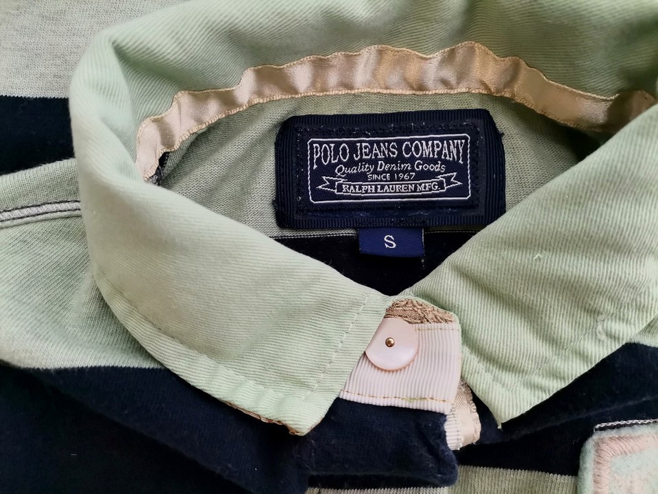 Polo Ralph Lauren Stl S Färg Grön Ränder Krage Pikétröja Kortärmad Material Bomull 100%