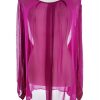 DIDI Stl XL Färg Fuchsia Rund urringning Blus Långärmad Material Viskos 100%