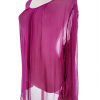 DIDI Stl XL Färg Fuchsia Rund urringning Blus Långärmad Material Viskos 100%