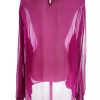 DIDI Stl XL Färg Fuchsia Rund urringning Blus Långärmad Material Viskos 100%