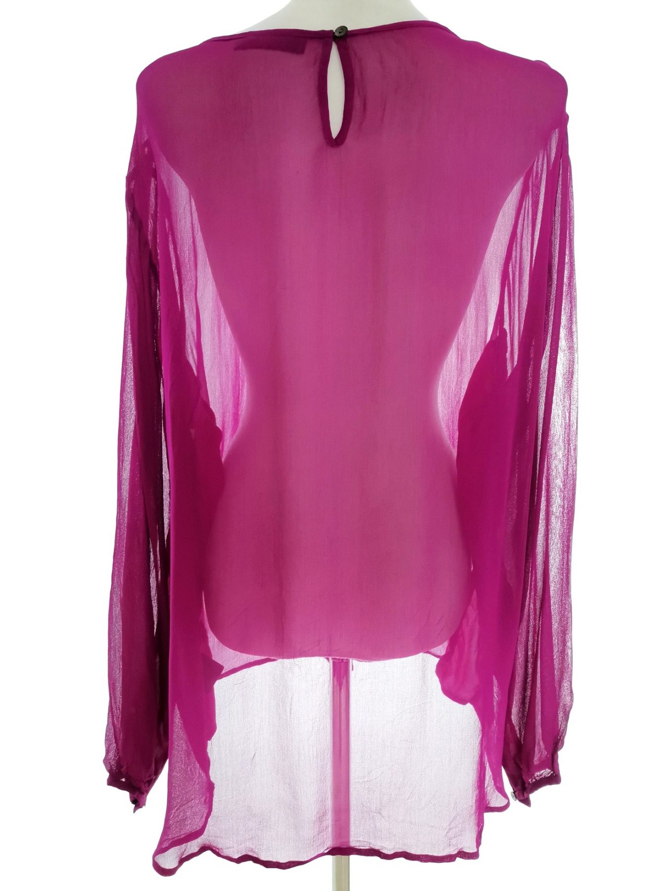 DIDI Stl XL Färg Fuchsia Rund urringning Blus Långärmad Material Viskos 100%