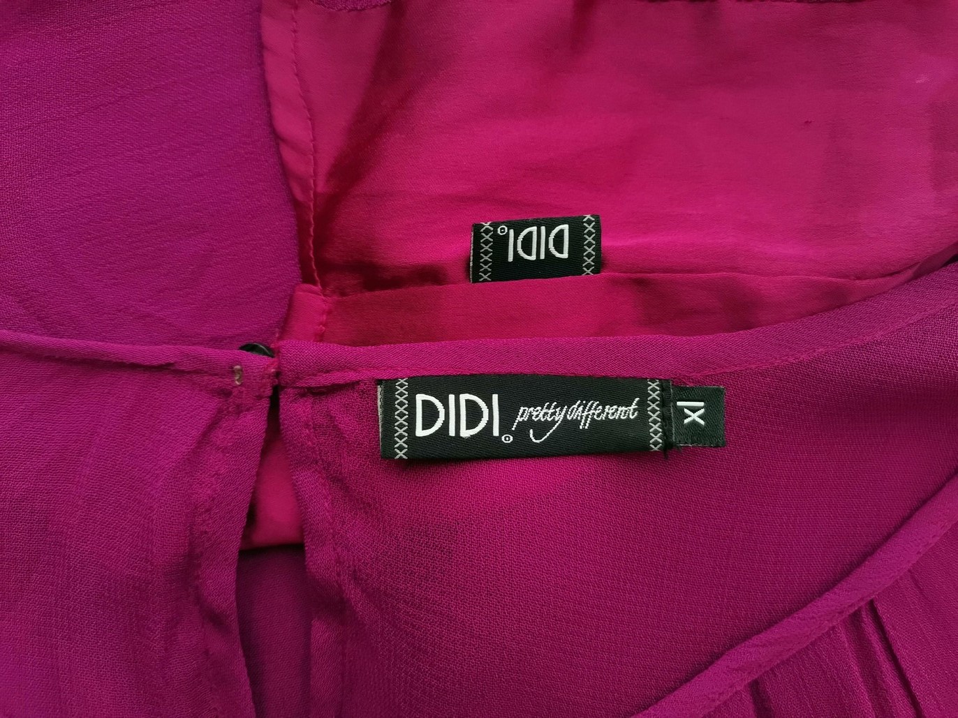 DIDI Stl XL Färg Fuchsia Rund urringning Blus Långärmad Material Viskos 100%