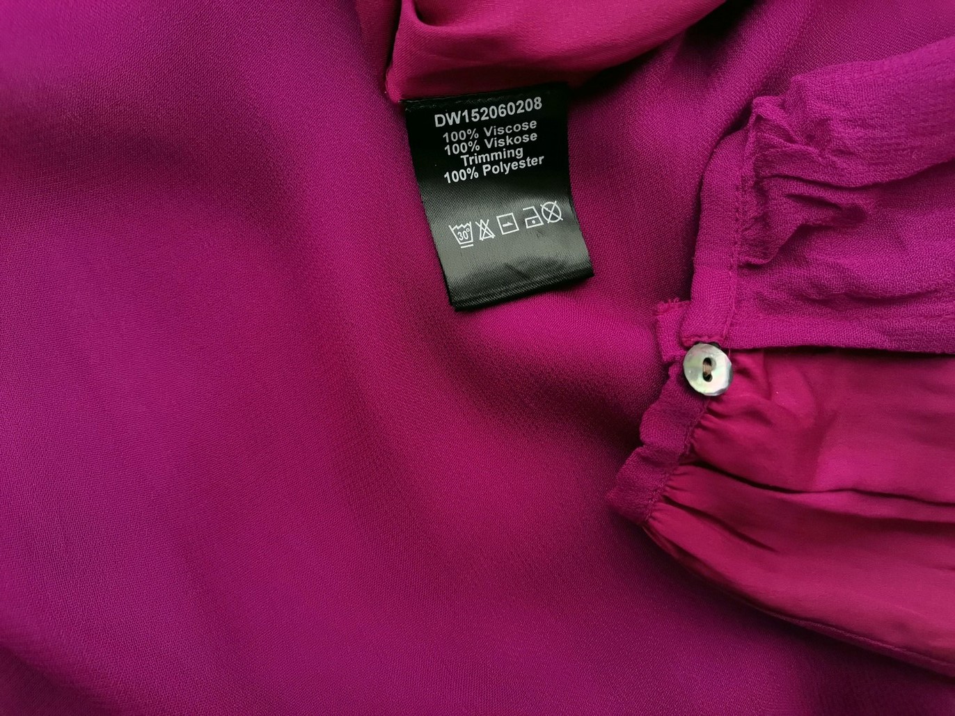 DIDI Stl XL Färg Fuchsia Rund urringning Blus Långärmad Material Viskos 100%