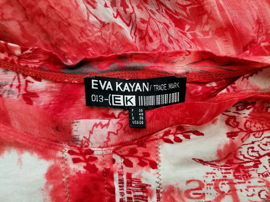 Eva Kayan Stl 36 Färg Röd Rund urringning Blus Kortärmad Material Siden 100%