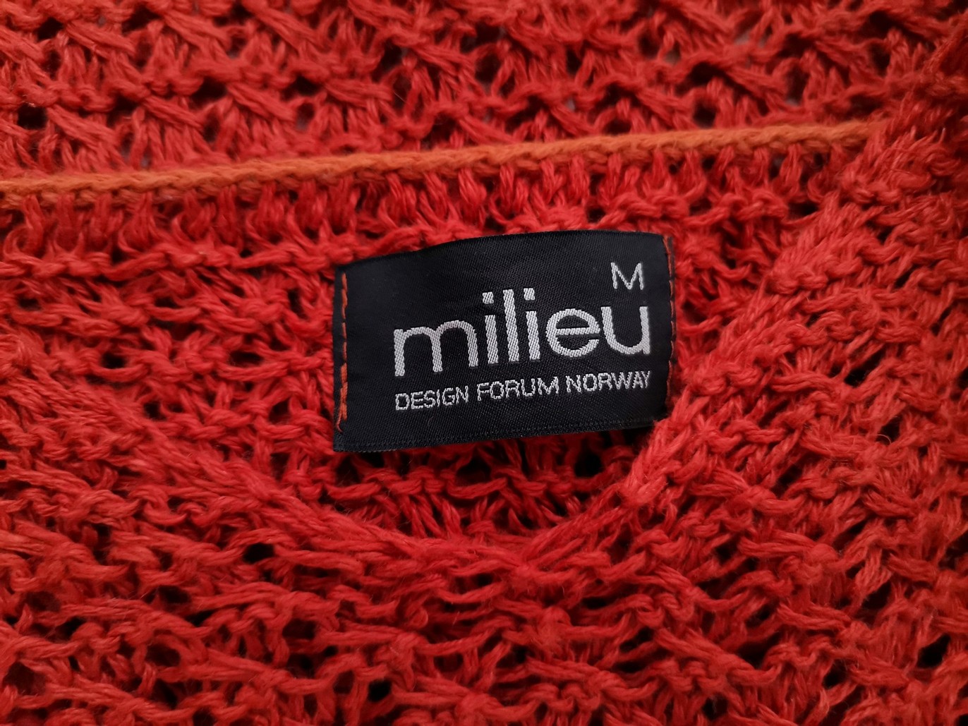 Milieu Stl M Färg Orange Rund urringning Tunika blus ärm 3/4 Material Lin 100%