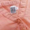 Saint tropez Stl L Färg Orange Split Crew Neck Popover Blus Knappar Långärmad Material Bomull 100%