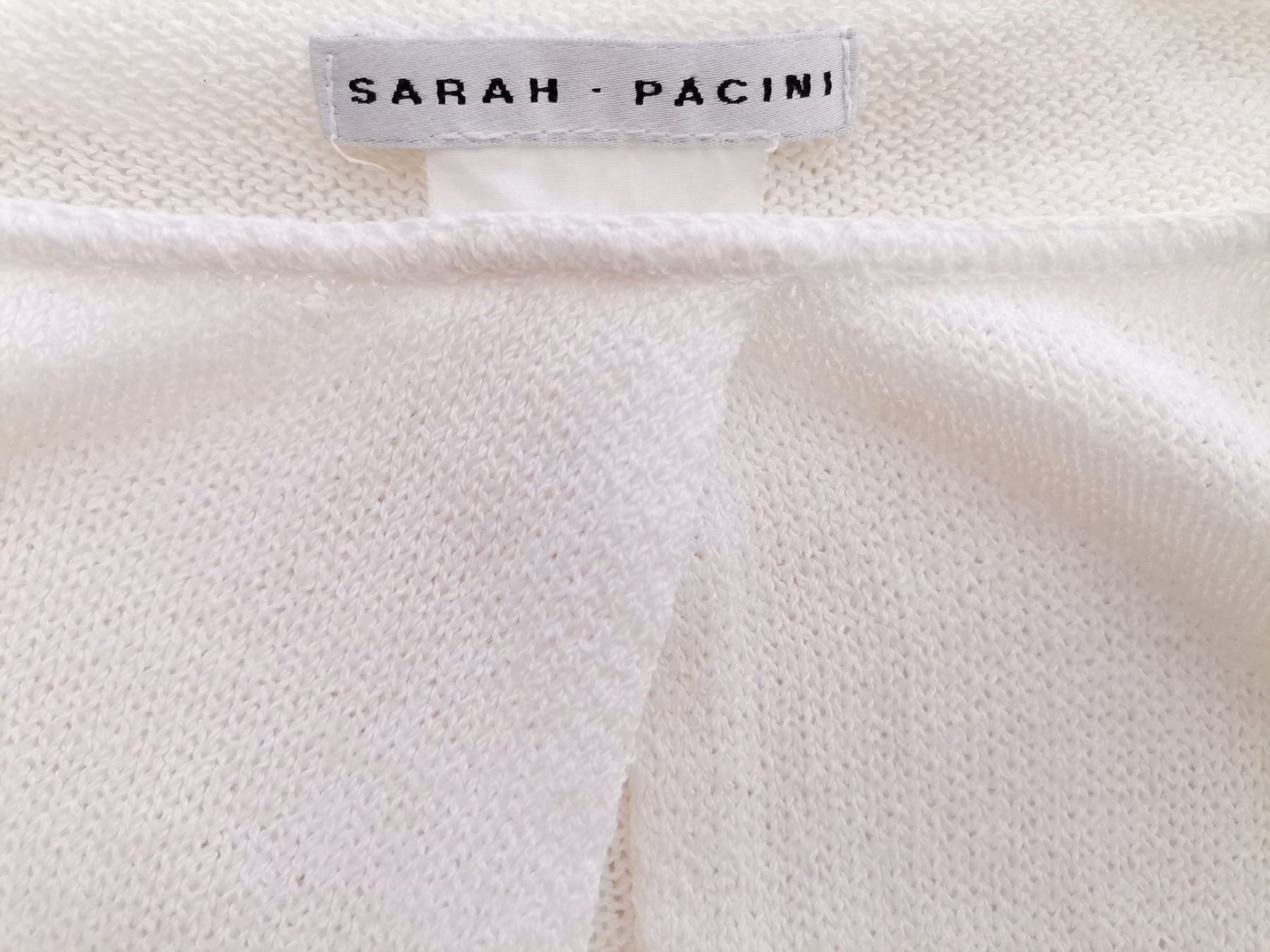 Sarah Pacini Stl 34/36 Färg Elfenben Båtringning Knuten kofta Långärmad Finstickat