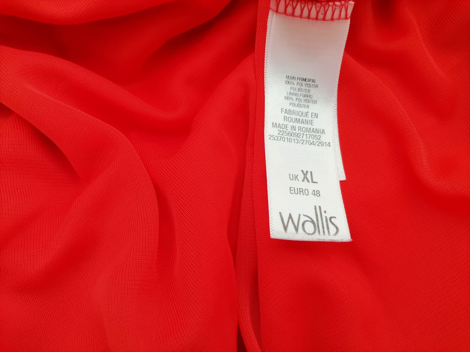 Wallis Stl XL Färg Röd Keyhole Crew Neck Blus ärm 3/4