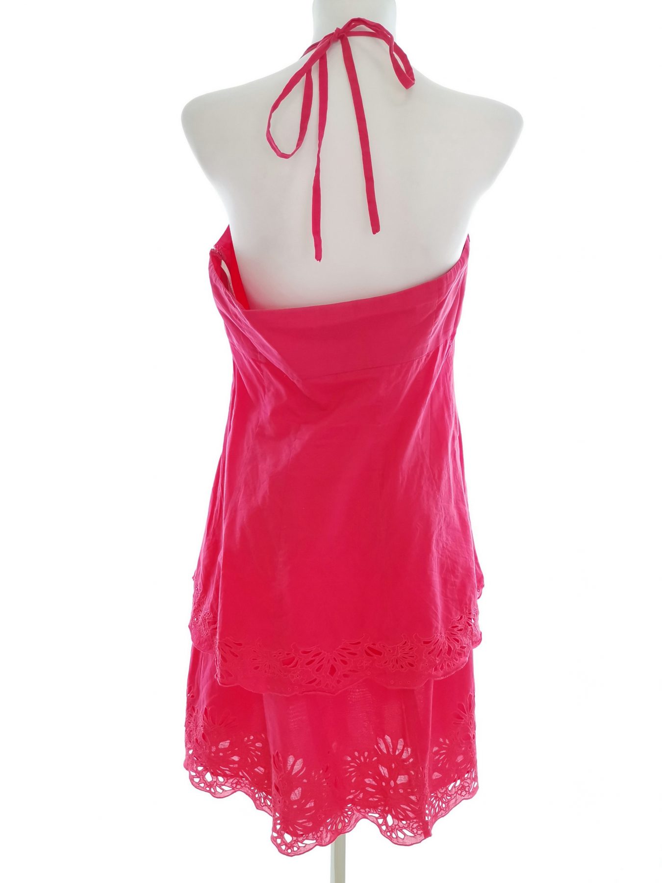 Karen MILLEN Stl 14 (42) Färg Rosa Halter Under Klänning Ärmlös Midi Material Bomull 100%