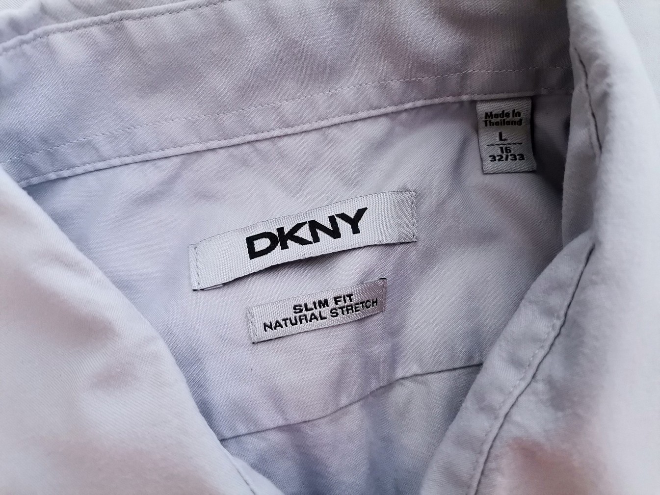 Dkny Stl 16 (32/33) L Färg Blå Krage Herr skjorta, casual Långärmad