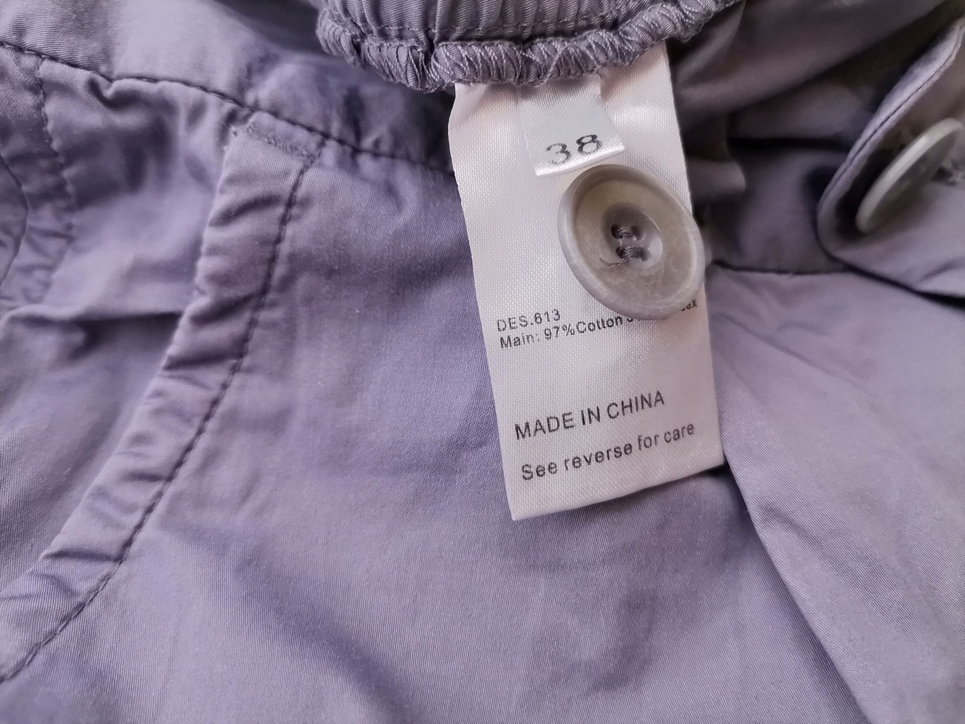 Rützou Stl 38 Färg Lila Casual Byxor Material Bomull