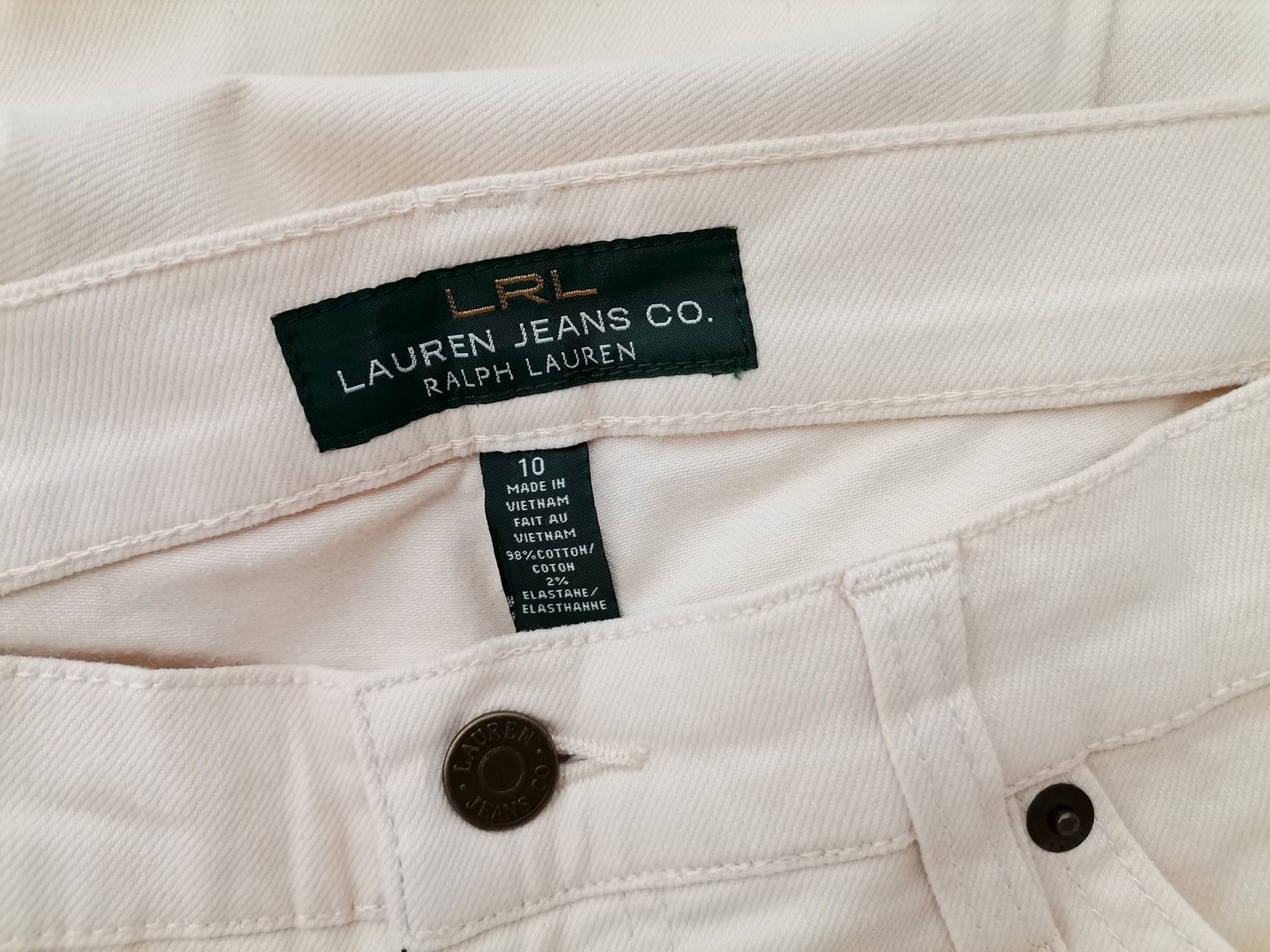 Lauren ralph lauren Stl 10 (38) Färg Elfenben Casual Byxor Material Bomull