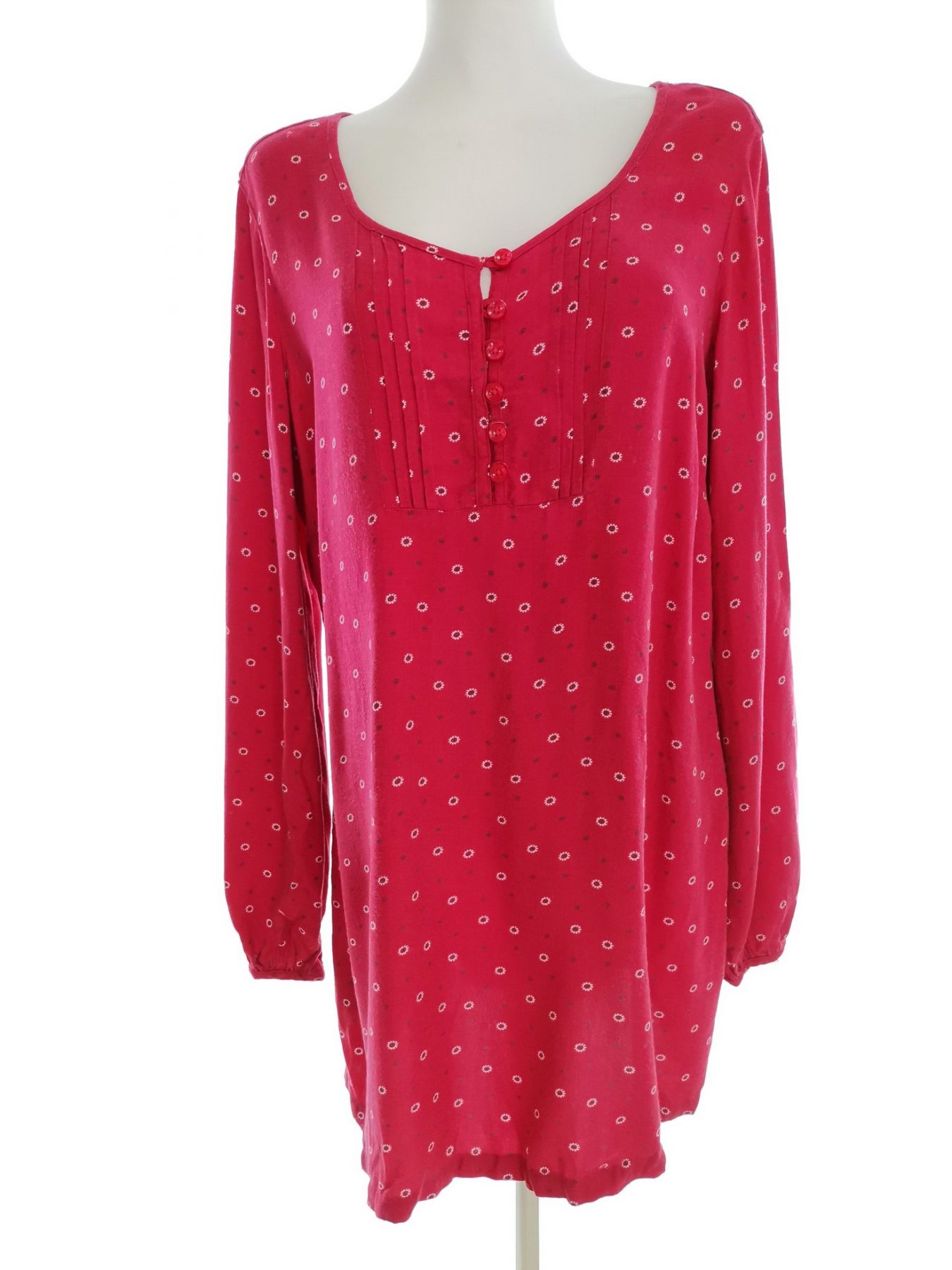 Laura ashley Stl 12 (38) Färg Röd Rund urringning Popover Tunika Blus Långärmad Material Viskos 100%