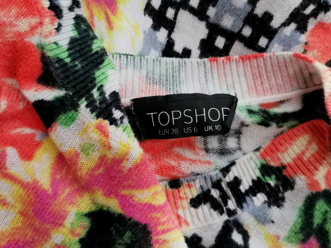 Topshop Stl 38 Färg Orange Rund urringning Blus Långärmad Material Viskos