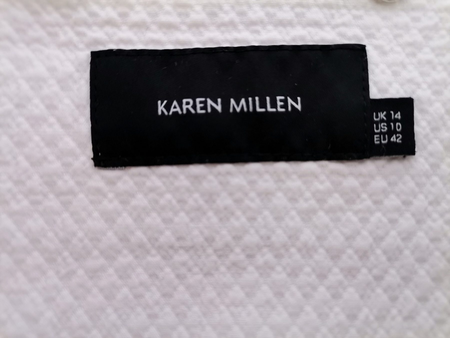 Karen MILLEN Stl 14 (42) Färg Vit Krage Kavaj med knappar Långärmad Material Bomull