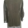 Spense Stl S Färg Khaki V-ringning Knäppt Tunika Blus ärm 3/4 Material Rayon