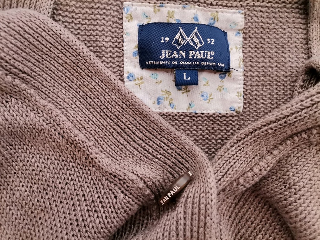 Jean paul Stl L Färg Beige V-ringning Lång knäppt kofta Långärmad Material Lin 100% Finstickat