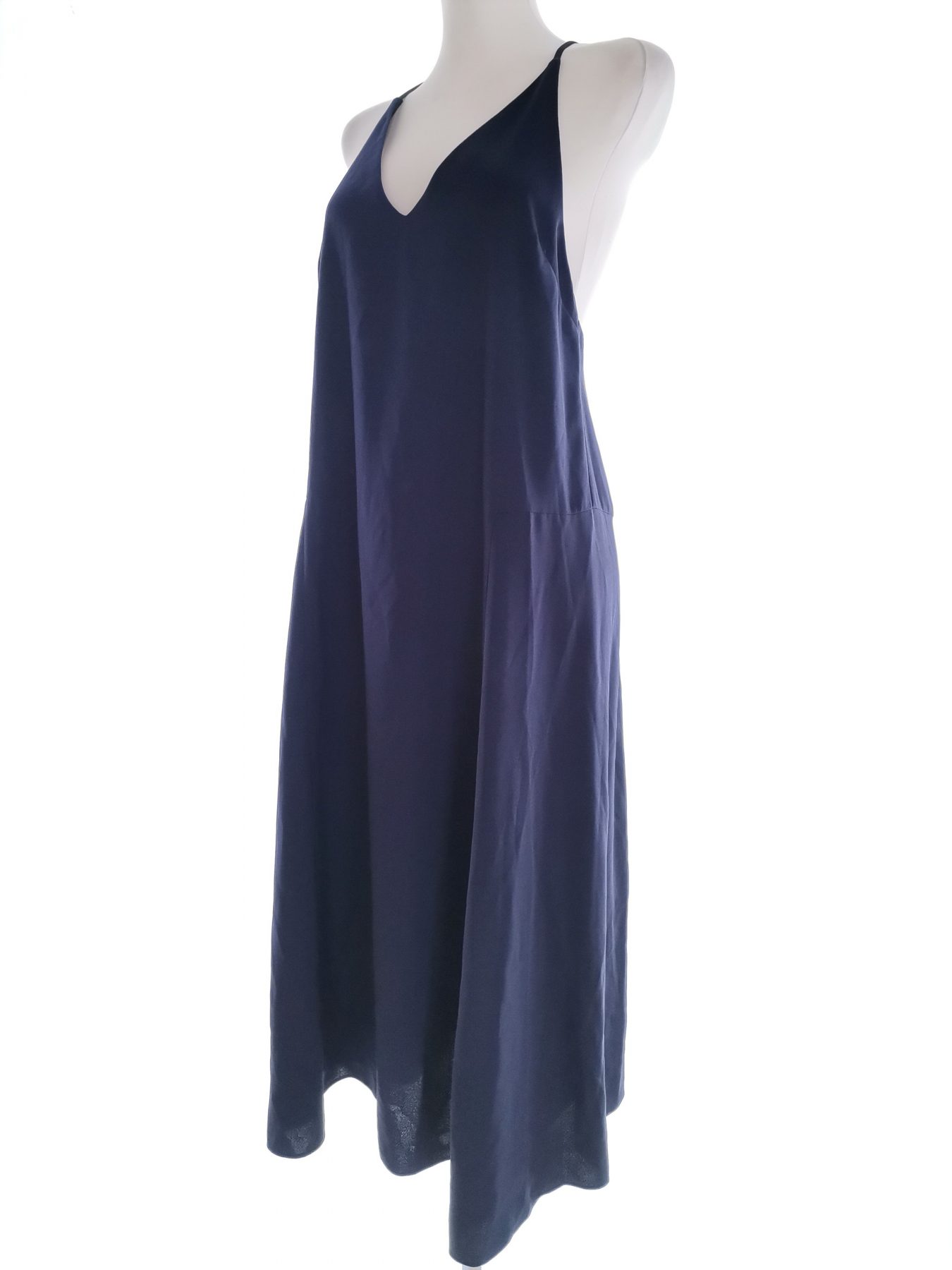 Topshop Stl 10 (38) Färg Marinblå Halter Maxi Klänning Ärmlös Lång