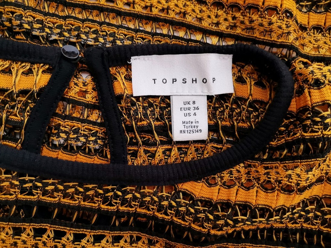 Topshop Stl 8 (36) Färg Gul Rund hals Tröja Långärmad