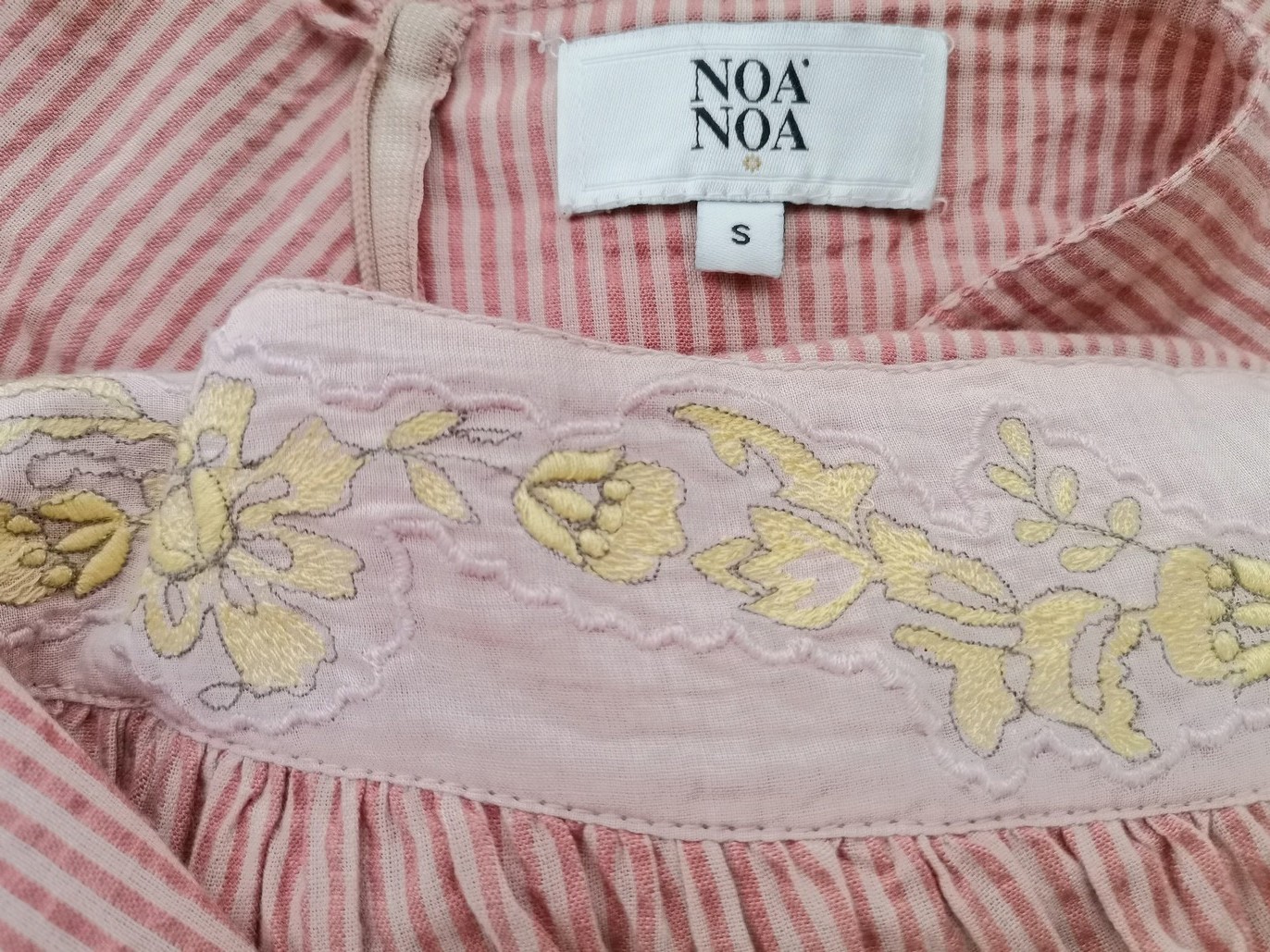 Noa noa Stl S Färg Rosa Ränder A-linjekjol Midi Material Bomull 100%